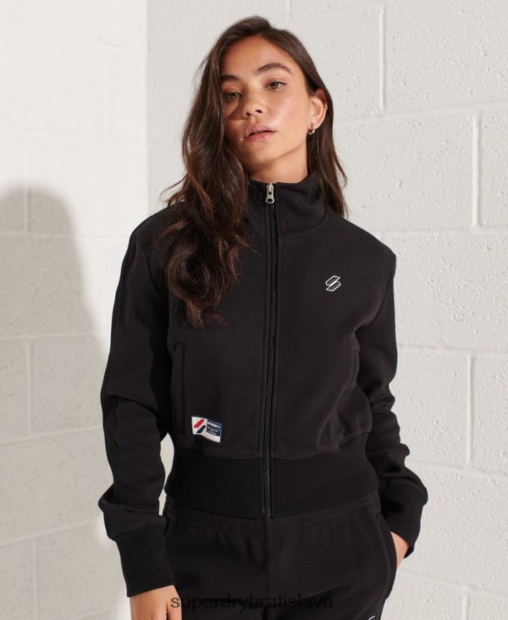 Superdry ženy bunda s kódovým pruhom 6B4ZTR5545 oblečenie čierna