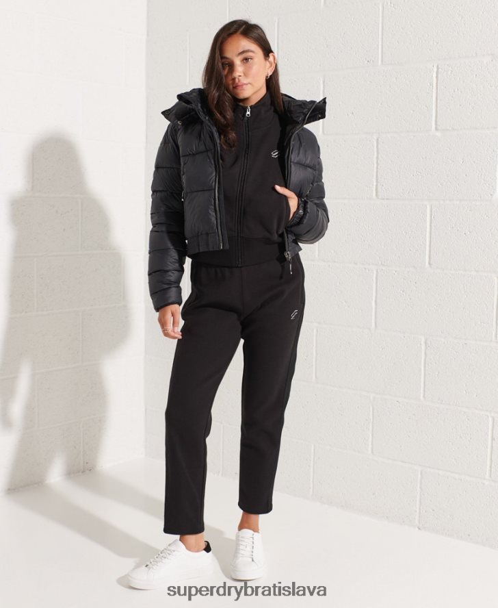 Superdry ženy bunda s kódovým pruhom 6B4ZTR5545 oblečenie čierna
