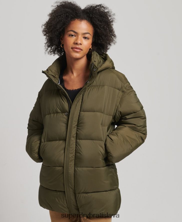 Superdry ženy bunda xpd cocoon vystužená parka 6B4ZTR5455 oblečenie zelená