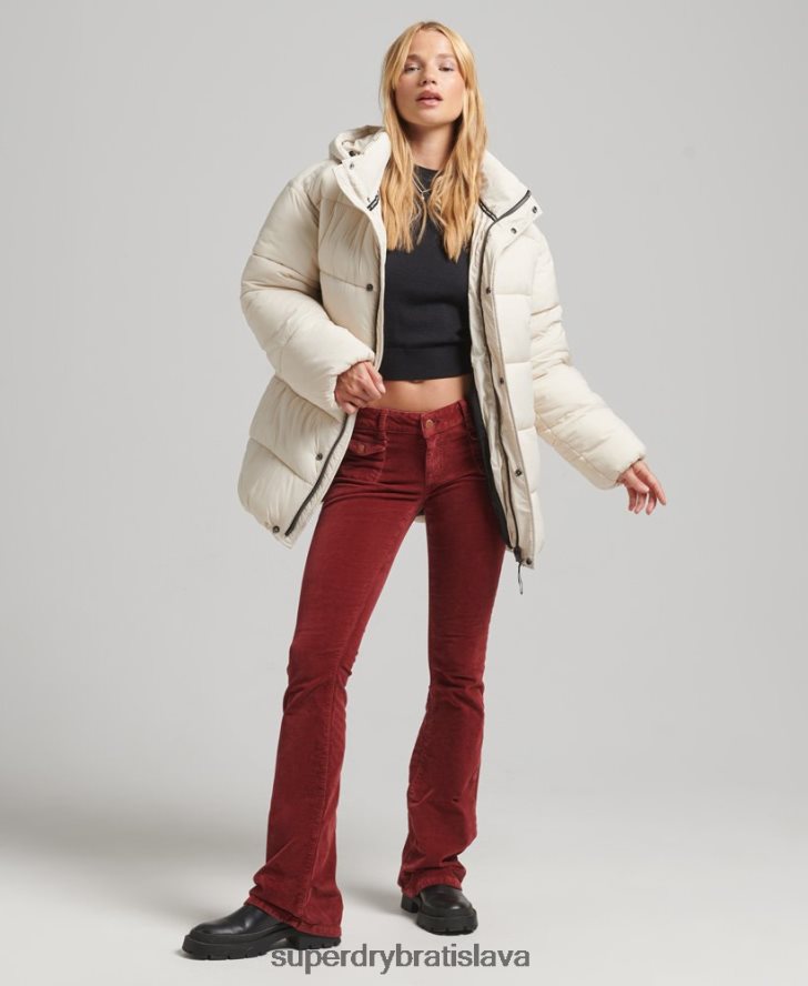 Superdry ženy bunda xpd cocoon vystužená parka 6B4ZTR5496 oblečenie krém