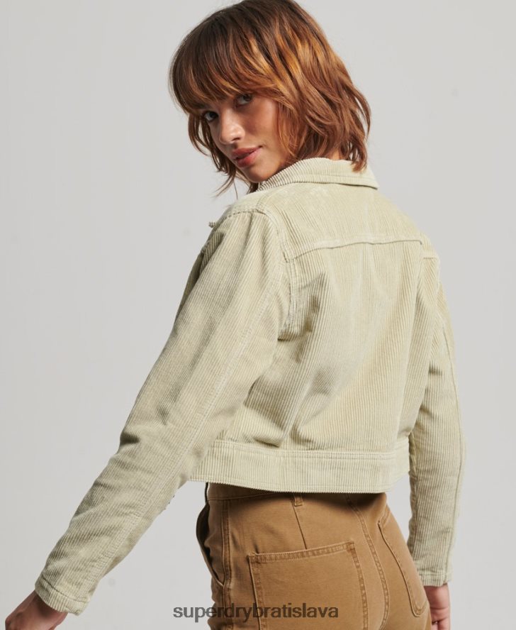 Superdry ženy bunda zo skrátenej šnúry 6B4ZTR2031 oblečenie béžová