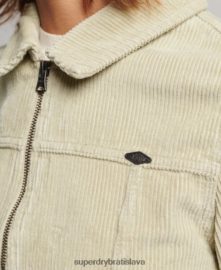 Superdry ženy bunda zo skrátenej šnúry 6B4ZTR2031 oblečenie béžová