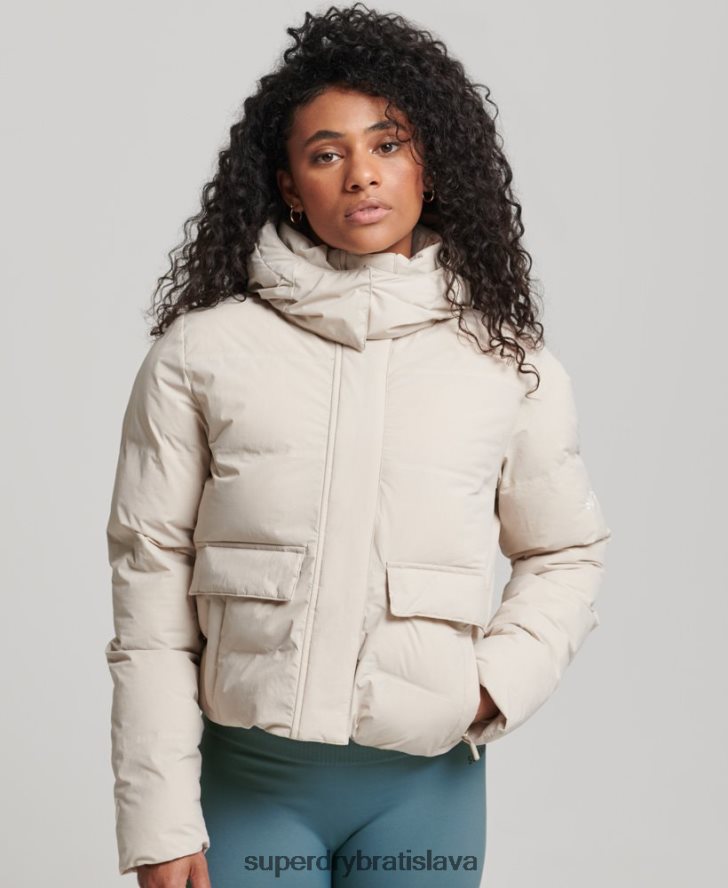 Superdry ženy cvičebná boxy puffer bunda 6B4ZTR5548 oblečenie béžová