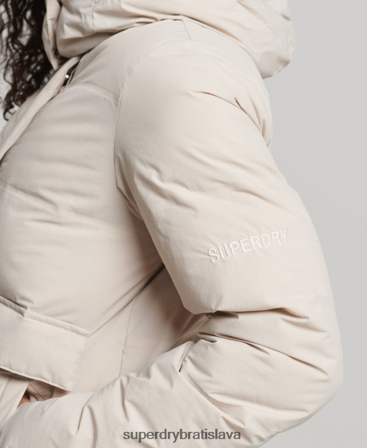 Superdry ženy cvičebná boxy puffer bunda 6B4ZTR5548 oblečenie béžová