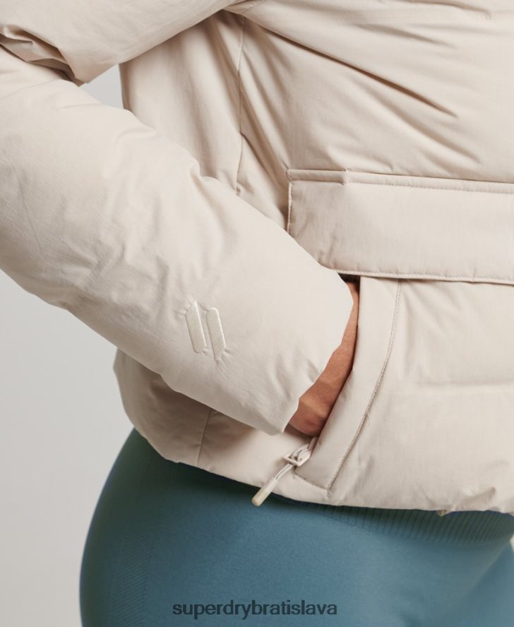 Superdry ženy cvičebná boxy puffer bunda 6B4ZTR5548 oblečenie béžová