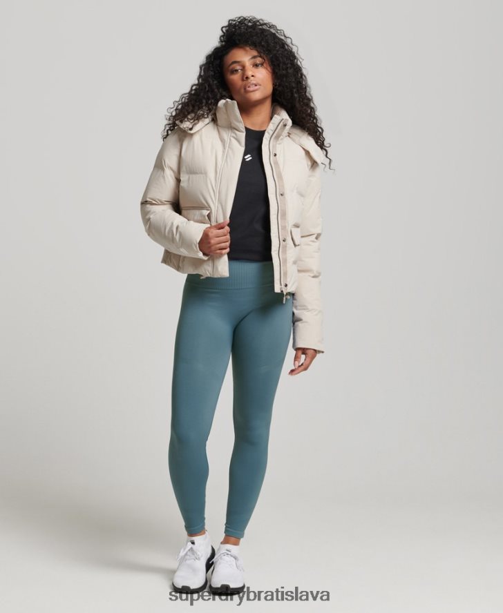 Superdry ženy cvičebná boxy puffer bunda 6B4ZTR5548 oblečenie béžová