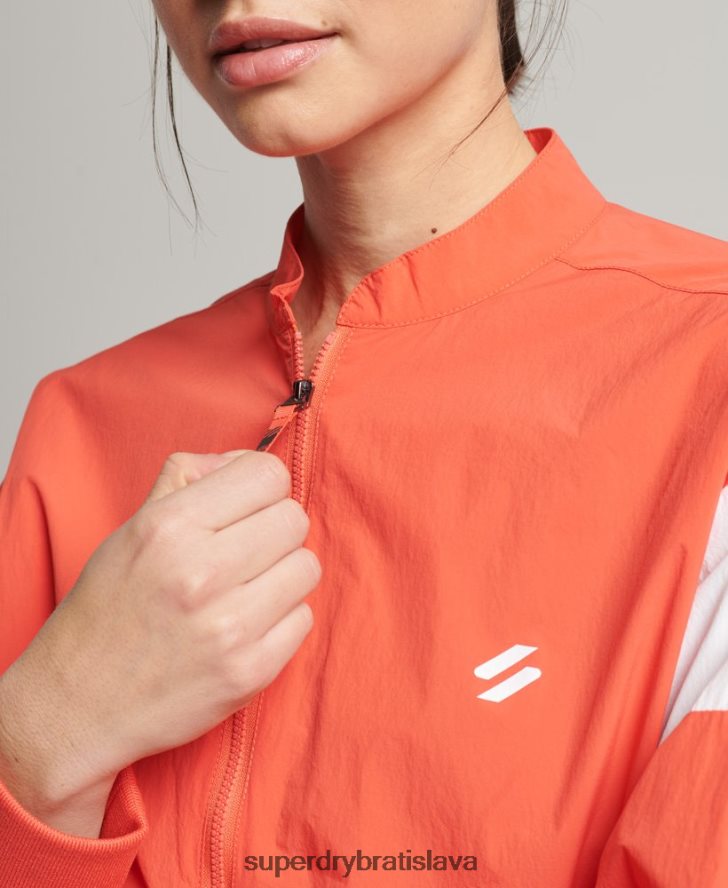 Superdry ženy cvičná oversized bomber bunda 6B4ZTR5489 oblečenie koralový