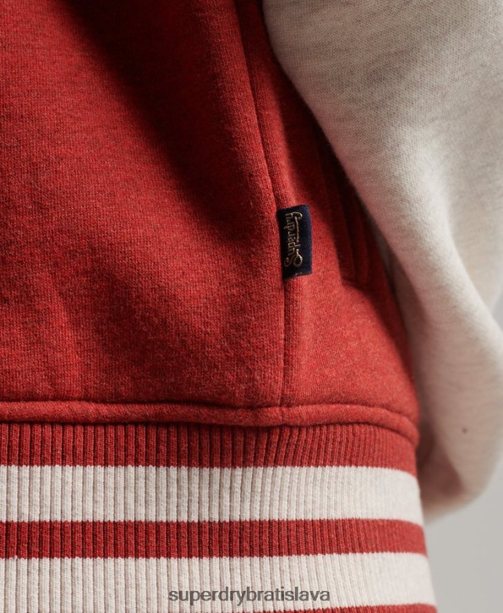 Superdry ženy džersejová bomber bunda s vintage logom 6B4ZTR3317 oblečenie červená