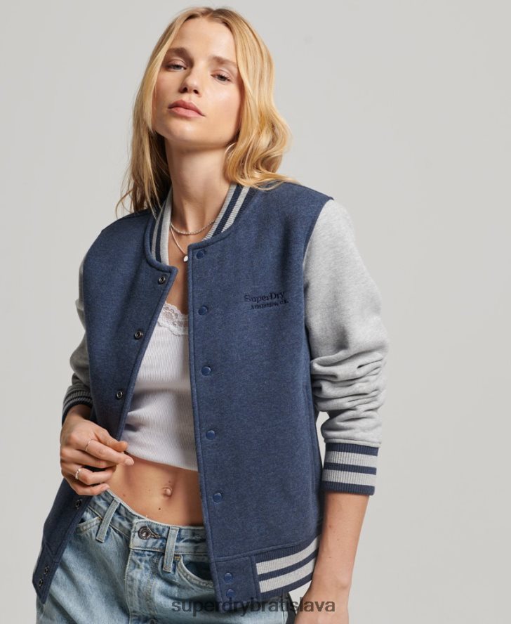 Superdry ženy džersejová bomber bunda s vintage logom 6B4ZTR3412 oblečenie námorníctvo