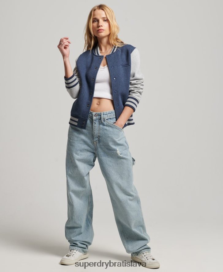 Superdry ženy džersejová bomber bunda s vintage logom 6B4ZTR3412 oblečenie námorníctvo