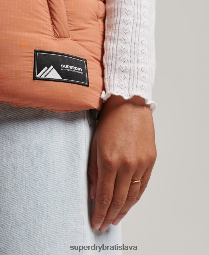 Superdry ženy dotyková krátka vystužená vesta 6B4ZTR3580 oblečenie oranžová