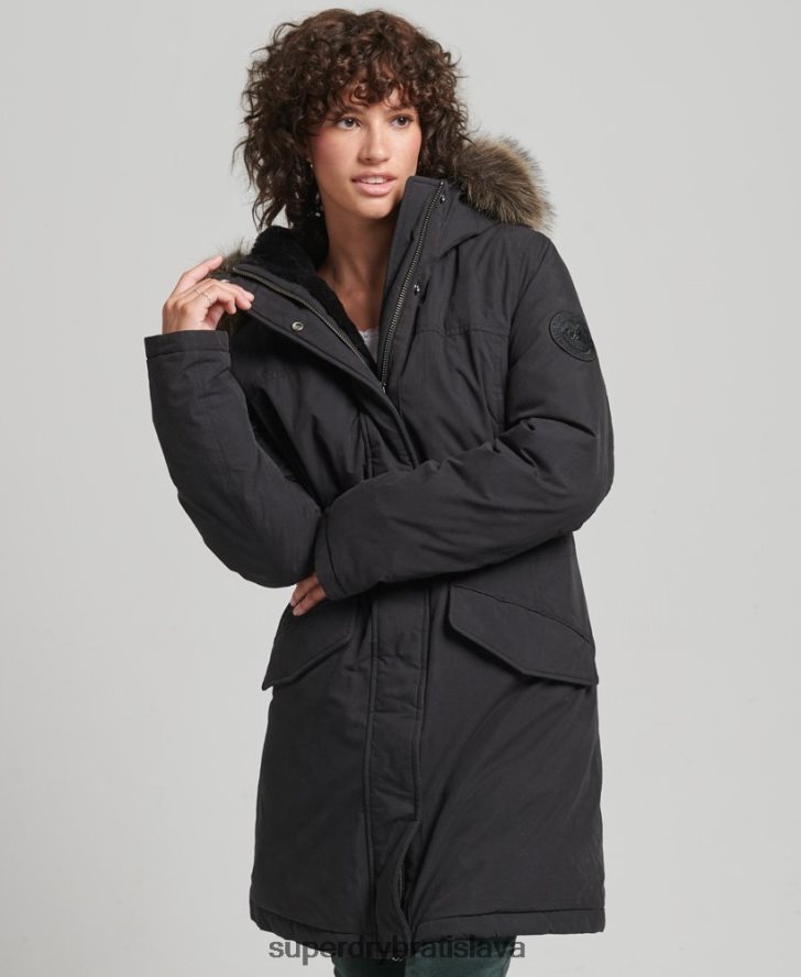 Superdry ženy down everest parka 6B4ZTR3598 oblečenie čierna
