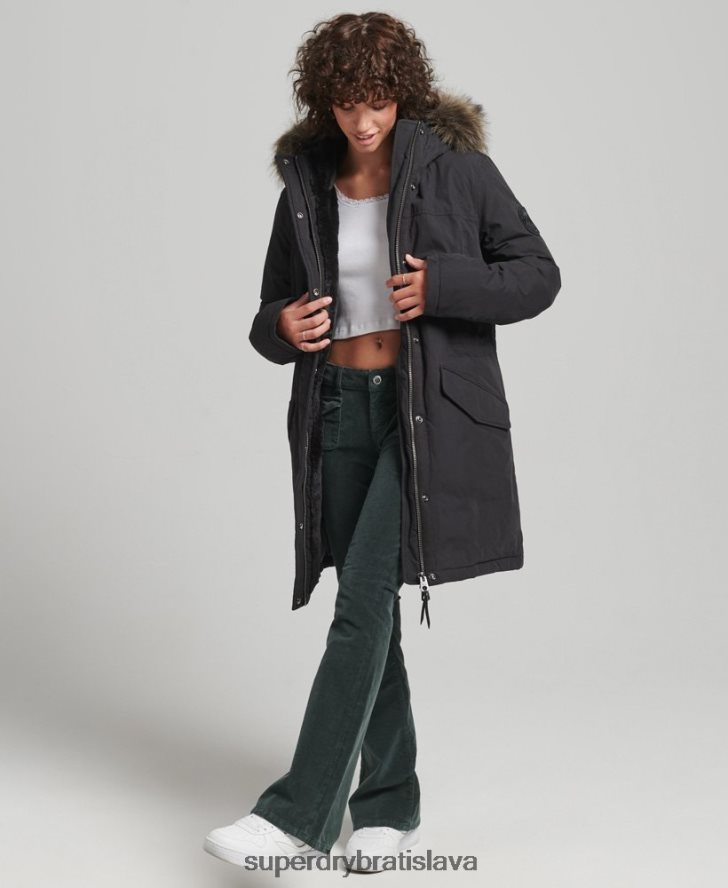 Superdry ženy down everest parka 6B4ZTR3598 oblečenie čierna