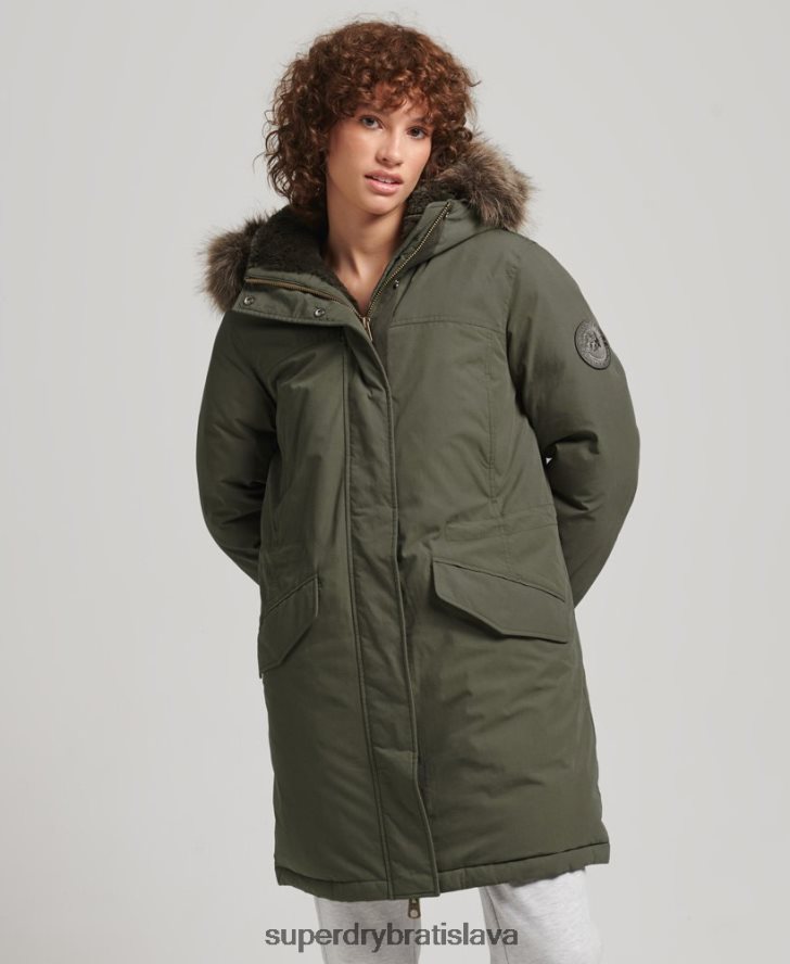 Superdry ženy down everest parka 6B4ZTR3599 oblečenie kaki