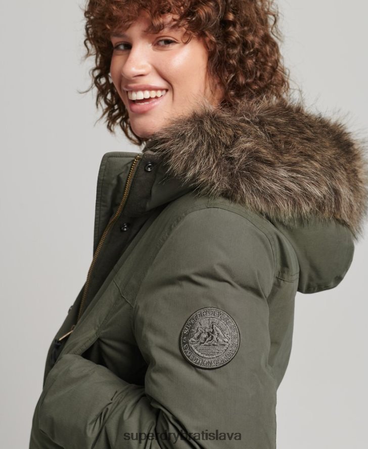 Superdry ženy down everest parka 6B4ZTR3599 oblečenie kaki