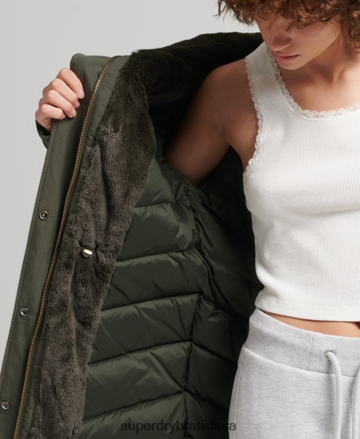 Superdry ženy down everest parka 6B4ZTR3599 oblečenie kaki