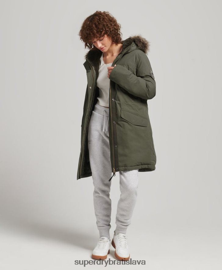 Superdry ženy down everest parka 6B4ZTR3599 oblečenie kaki