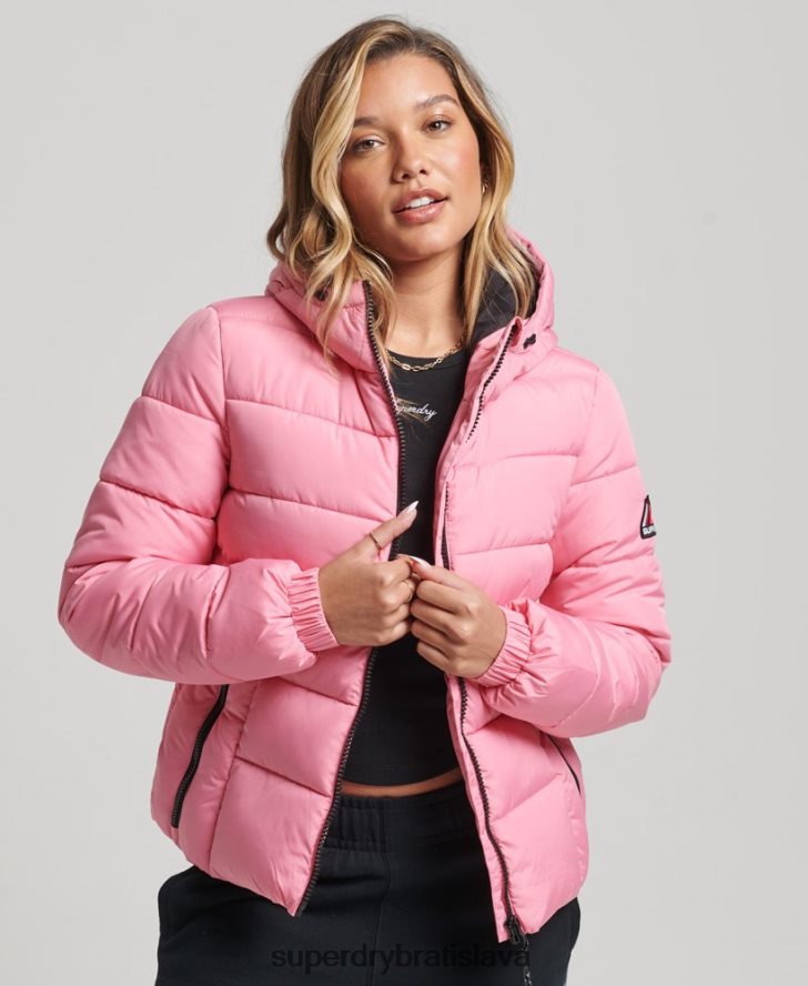 Superdry ženy duch športový puffer 6B4ZTR5428 oblečenie Ružová