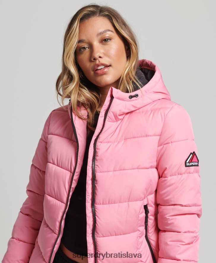 Superdry ženy duch športový puffer 6B4ZTR5428 oblečenie Ružová
