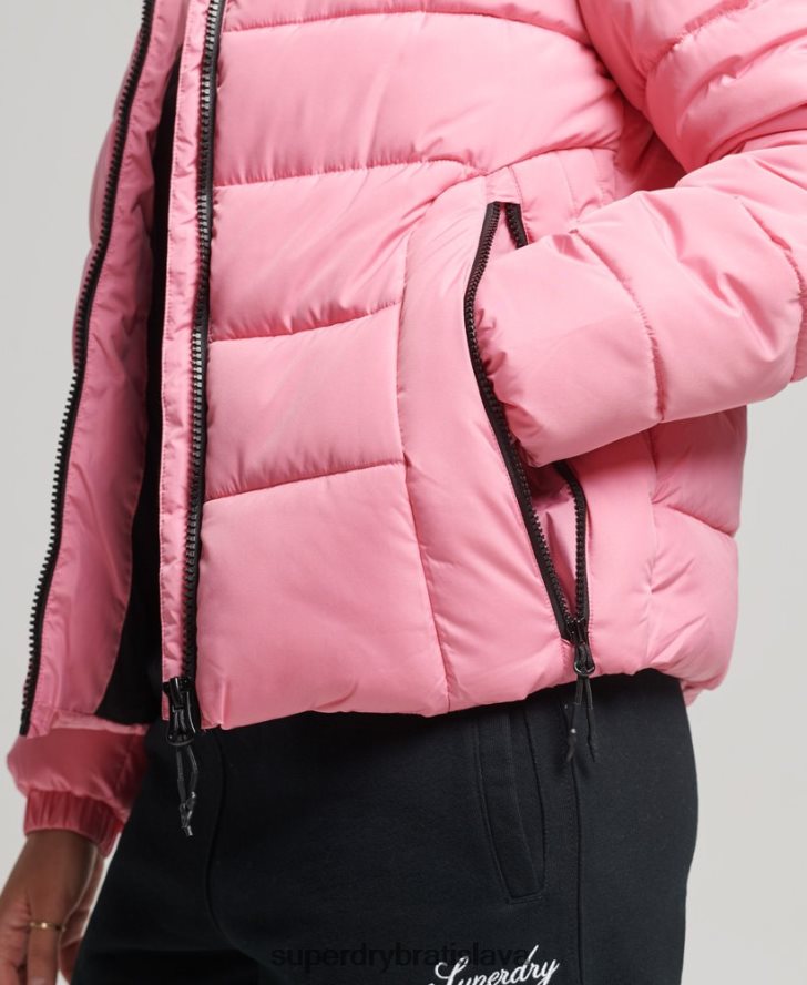 Superdry ženy duch športový puffer 6B4ZTR5428 oblečenie Ružová