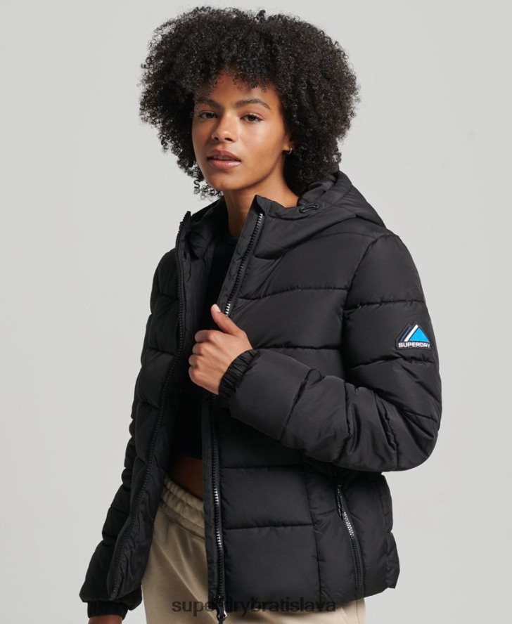 Superdry ženy duch športový puffer 6B4ZTR5450 oblečenie čierna