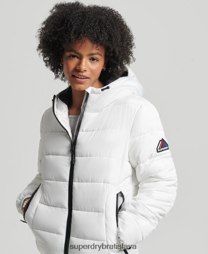 Superdry ženy duch športový puffer 6B4ZTR5556 oblečenie biely