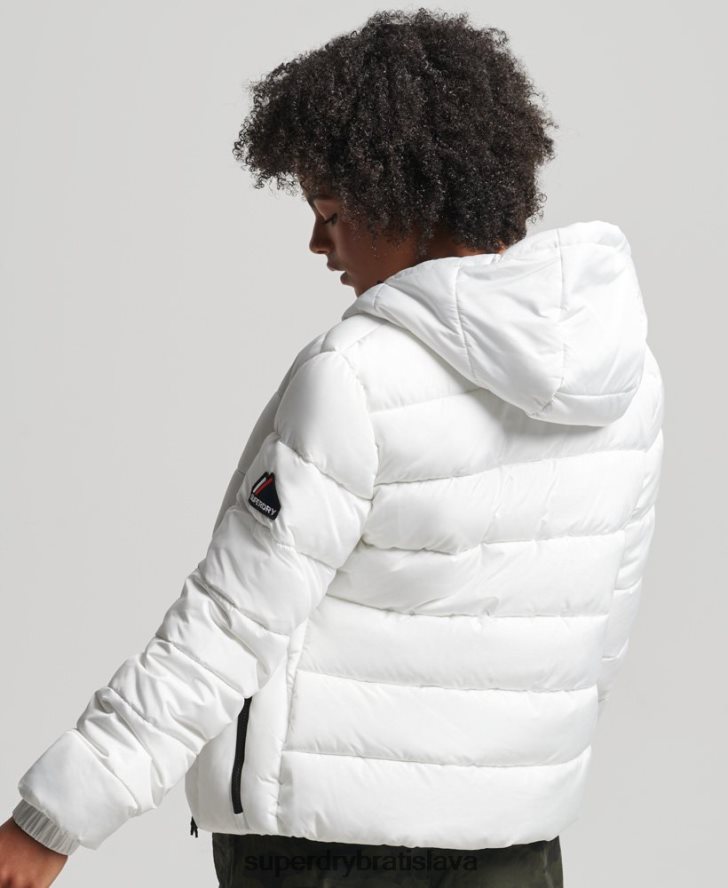 Superdry ženy duch športový puffer 6B4ZTR5556 oblečenie biely
