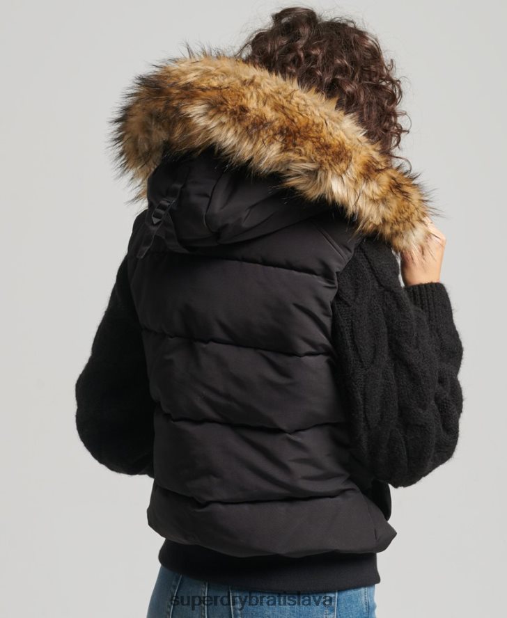 Superdry ženy ella gilet 6B4ZTR5533 oblečenie čierna