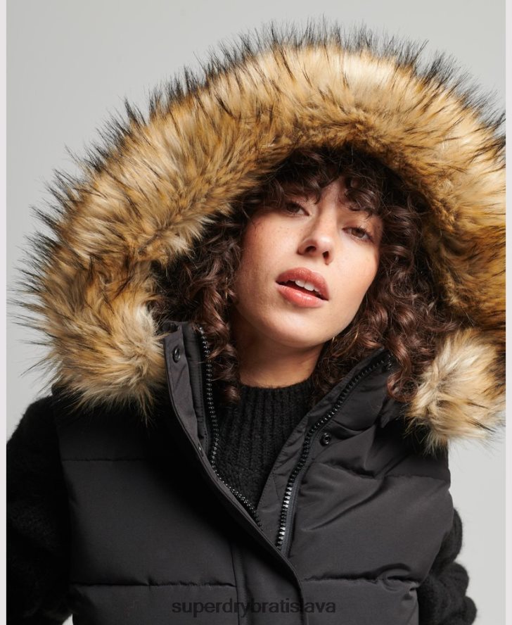 Superdry ženy ella gilet 6B4ZTR5533 oblečenie čierna
