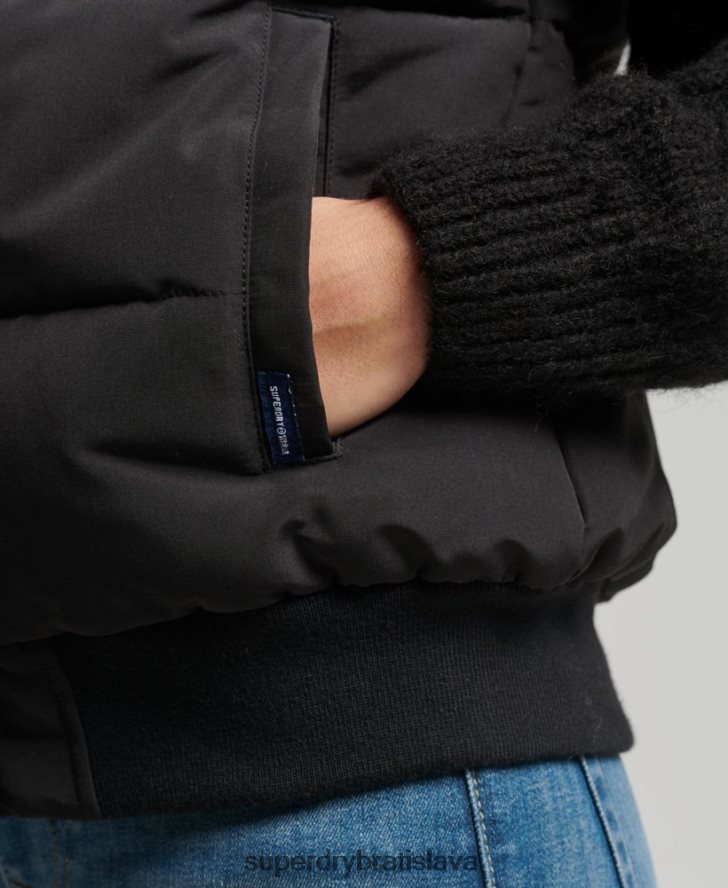 Superdry ženy ella gilet 6B4ZTR5533 oblečenie čierna