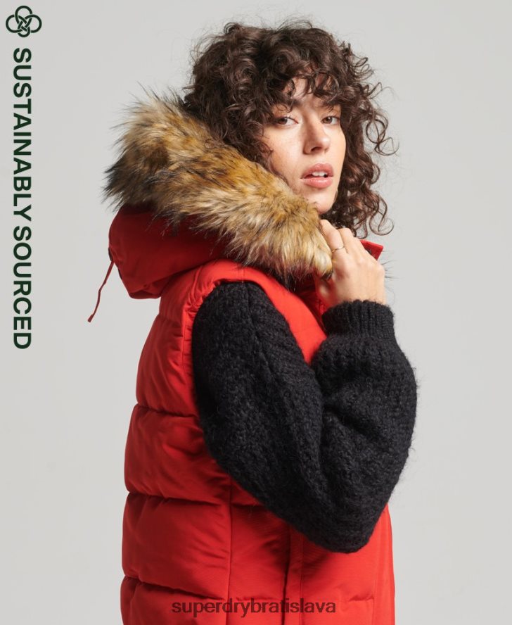 Superdry ženy ella gilet 6B4ZTR5534 oblečenie červená