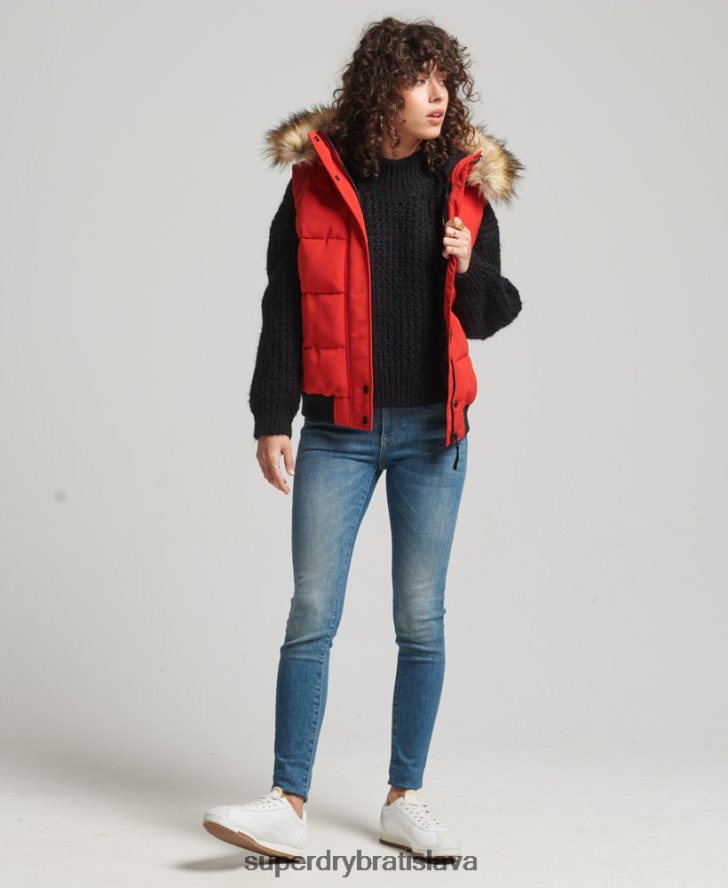 Superdry ženy ella gilet 6B4ZTR5534 oblečenie červená