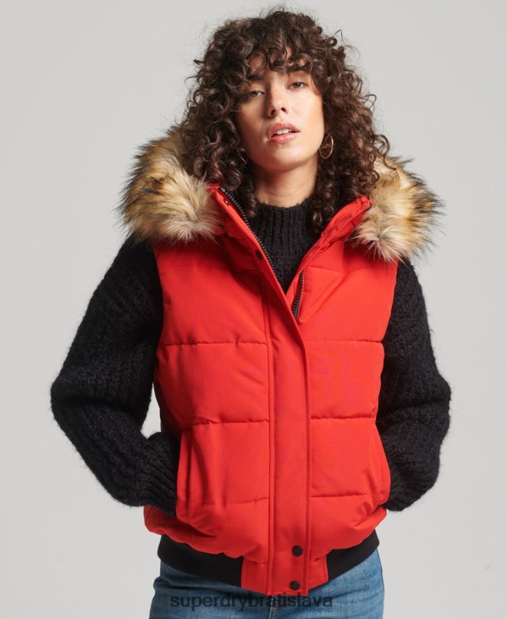 Superdry ženy ella gilet 6B4ZTR5534 oblečenie červená