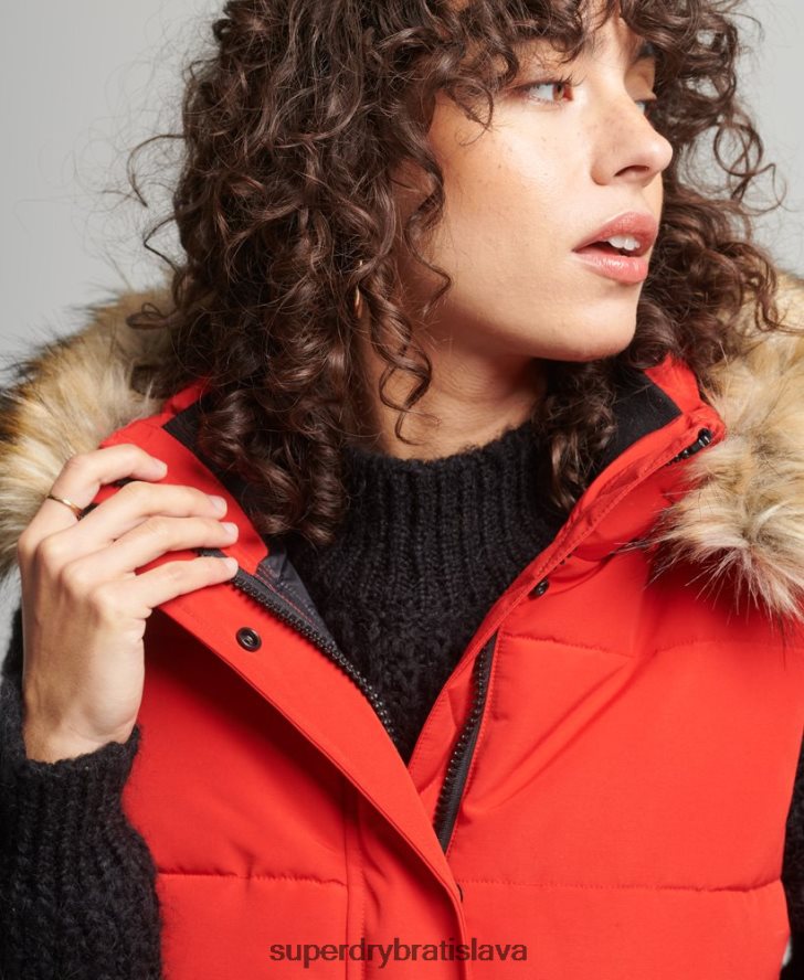 Superdry ženy ella gilet 6B4ZTR5534 oblečenie červená