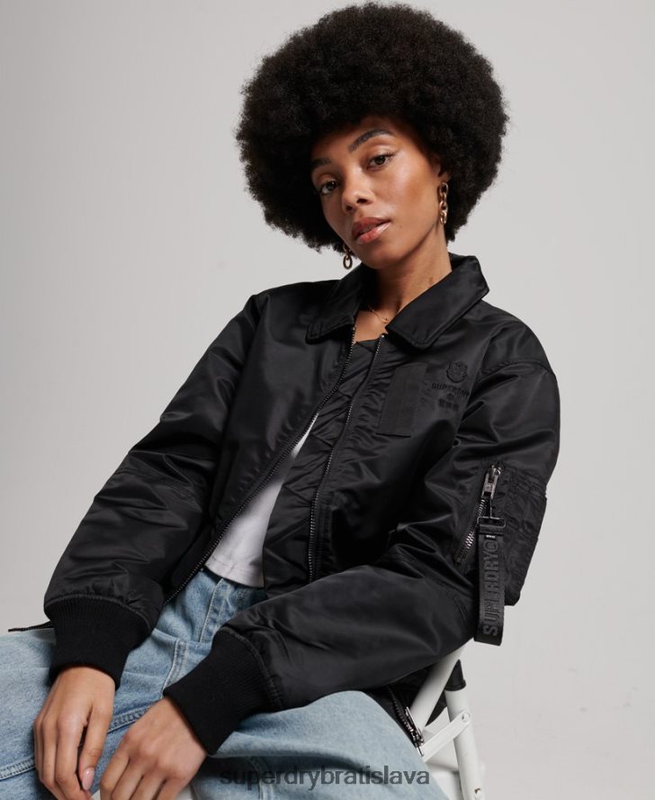 Superdry ženy energy ma2 bomber bunda 6B4ZTR5420 oblečenie čierna