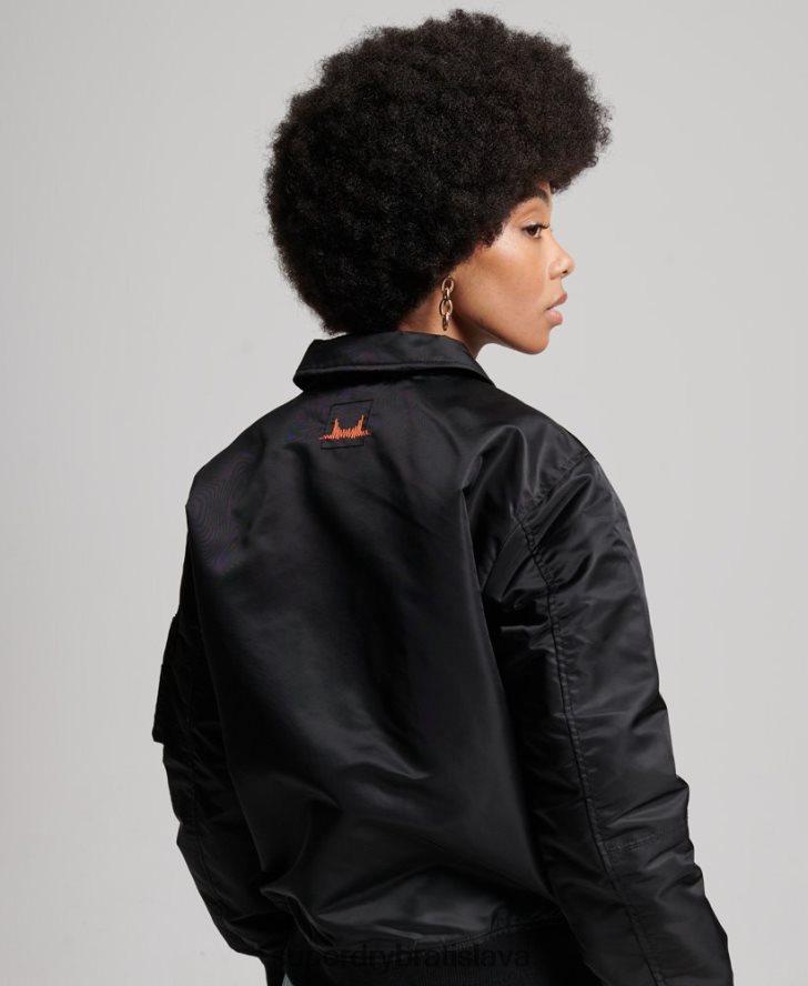 Superdry ženy energy ma2 bomber bunda 6B4ZTR5420 oblečenie čierna
