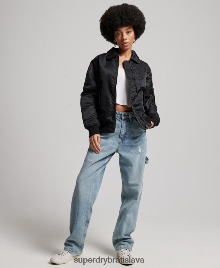 Superdry ženy energy ma2 bomber bunda 6B4ZTR5420 oblečenie čierna