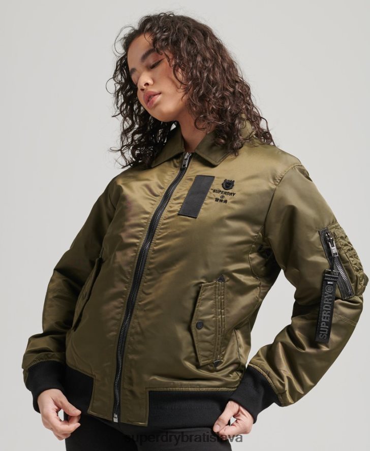 Superdry ženy energy ma2 bomber bunda 6B4ZTR5508 oblečenie zelená