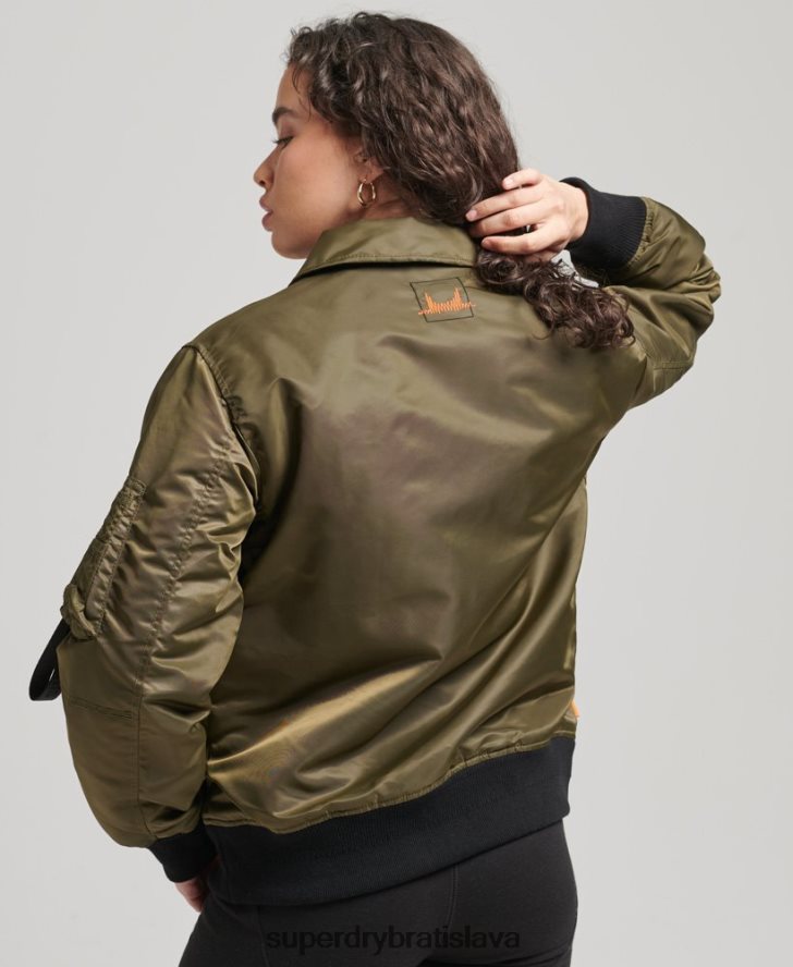 Superdry ženy energy ma2 bomber bunda 6B4ZTR5508 oblečenie zelená