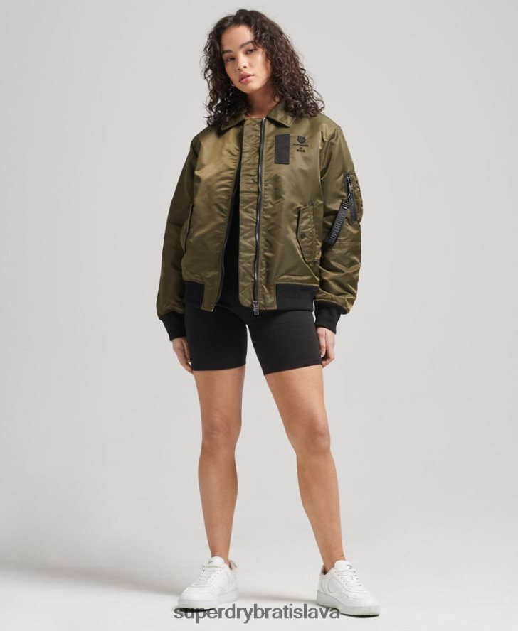 Superdry ženy energy ma2 bomber bunda 6B4ZTR5508 oblečenie zelená