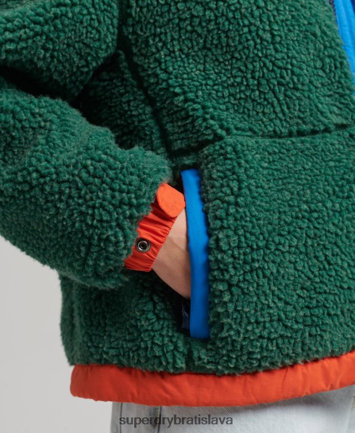 Superdry ženy šerpa bunda s kapucňou 6B4ZTR5658 oblečenie zelená