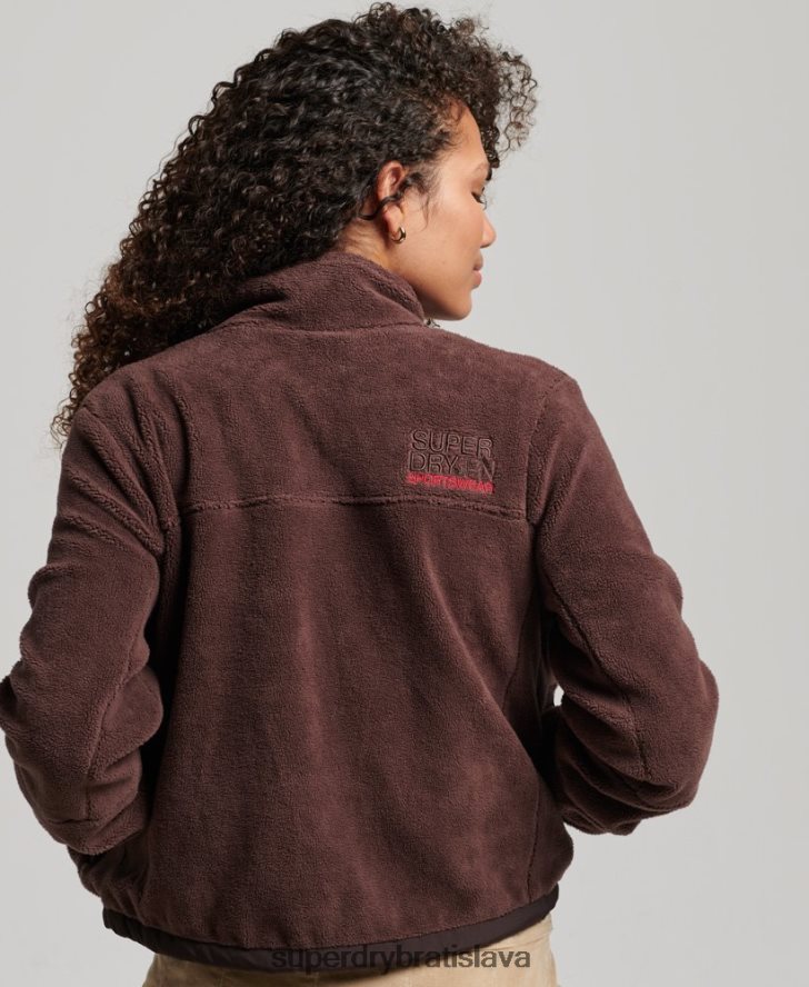 Superdry ženy fleecová trekingová bunda 6B4ZTR3559 oblečenie hnedá