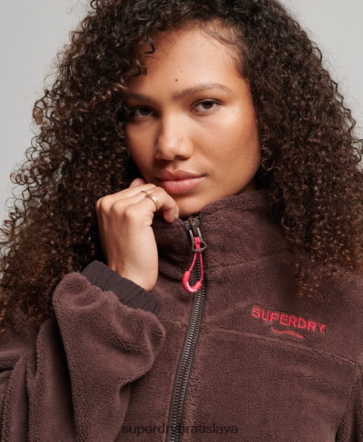 Superdry ženy fleecová trekingová bunda 6B4ZTR3559 oblečenie hnedá