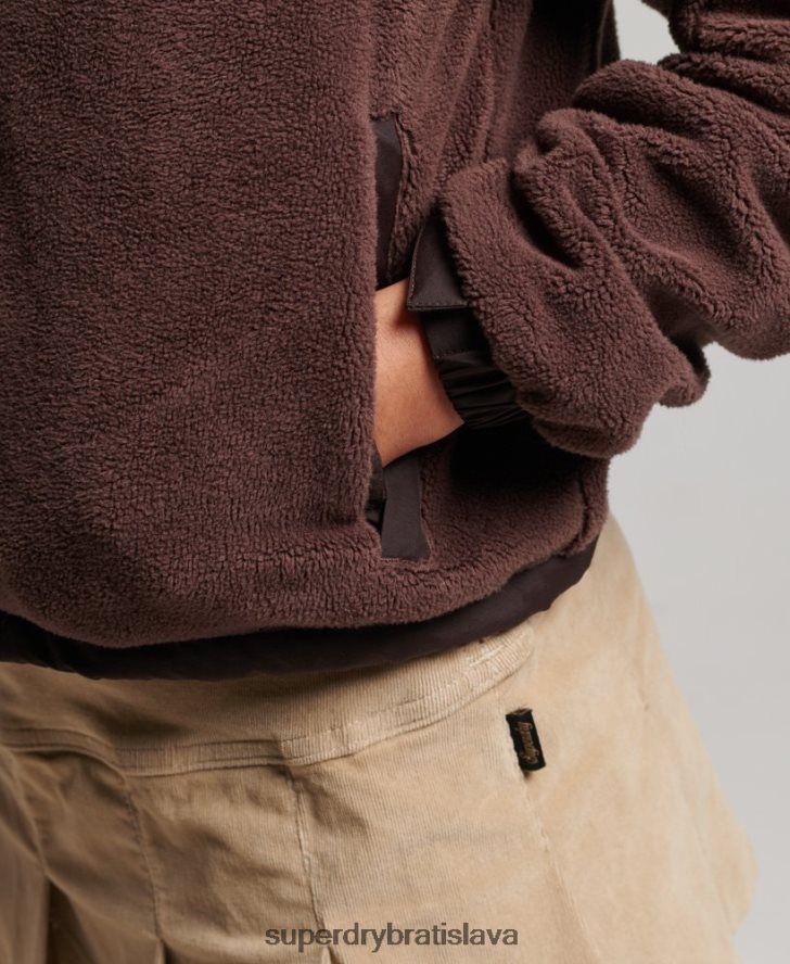 Superdry ženy fleecová trekingová bunda 6B4ZTR3559 oblečenie hnedá