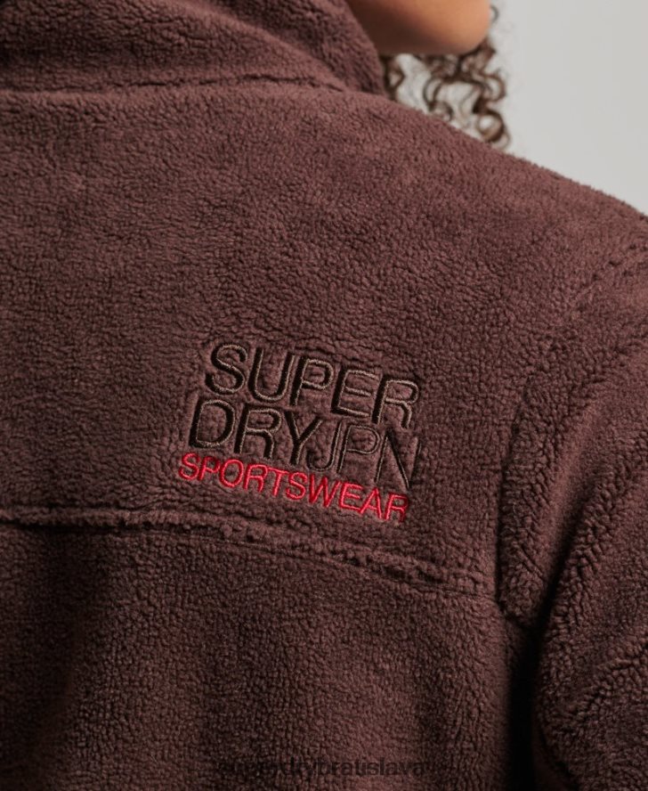 Superdry ženy fleecová trekingová bunda 6B4ZTR3559 oblečenie hnedá