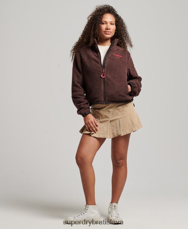 Superdry ženy fleecová trekingová bunda 6B4ZTR3559 oblečenie hnedá