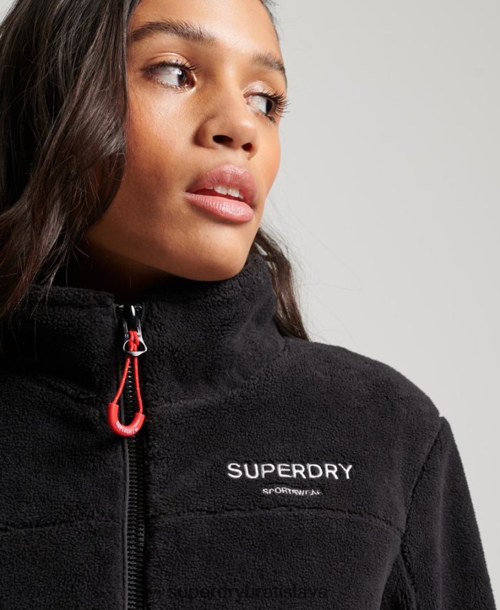 Superdry ženy fleecová trekingová bunda 6B4ZTR3782 oblečenie čierna