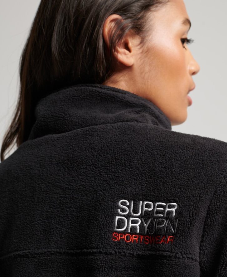 Superdry ženy fleecová trekingová bunda 6B4ZTR3782 oblečenie čierna