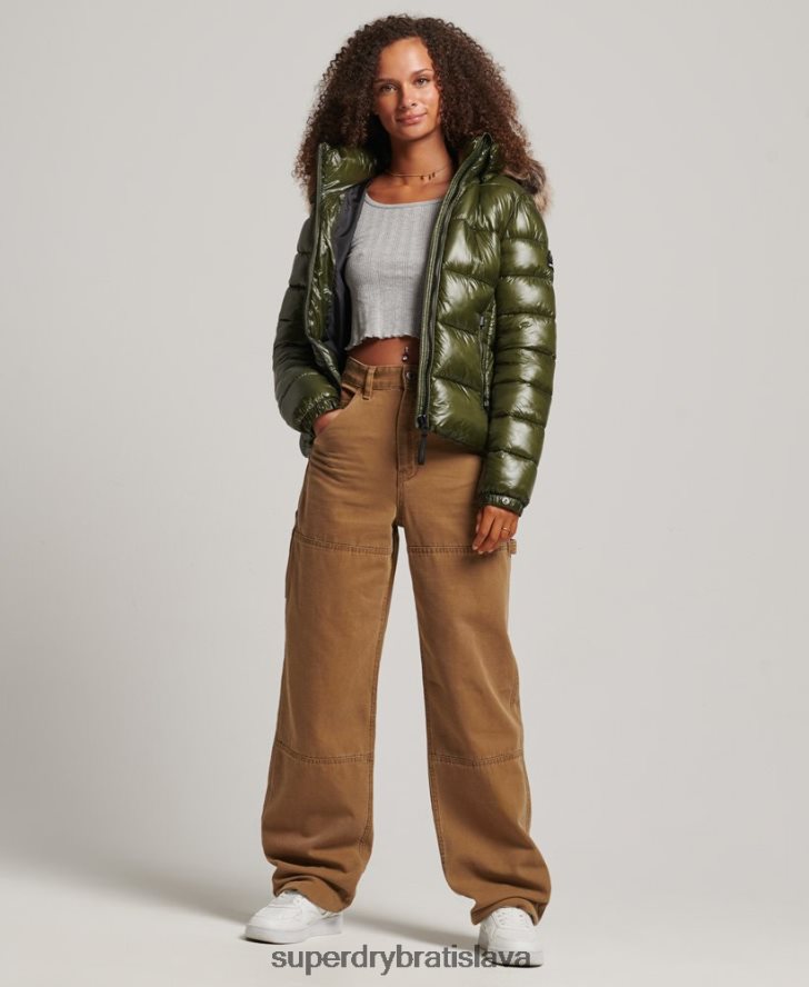 Superdry ženy horská bunda s kapucňou Fuji 6B4ZTR5666 oblečenie kaki