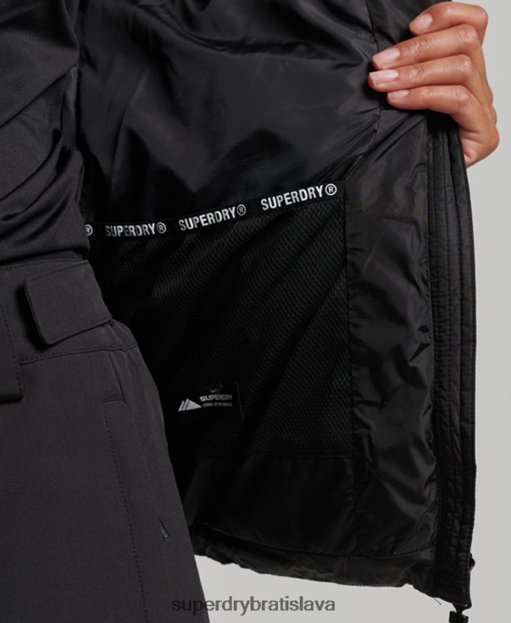 Superdry ženy horská bunda s kapucňou fuji luxe 6B4ZTR5504 oblečenie čierna